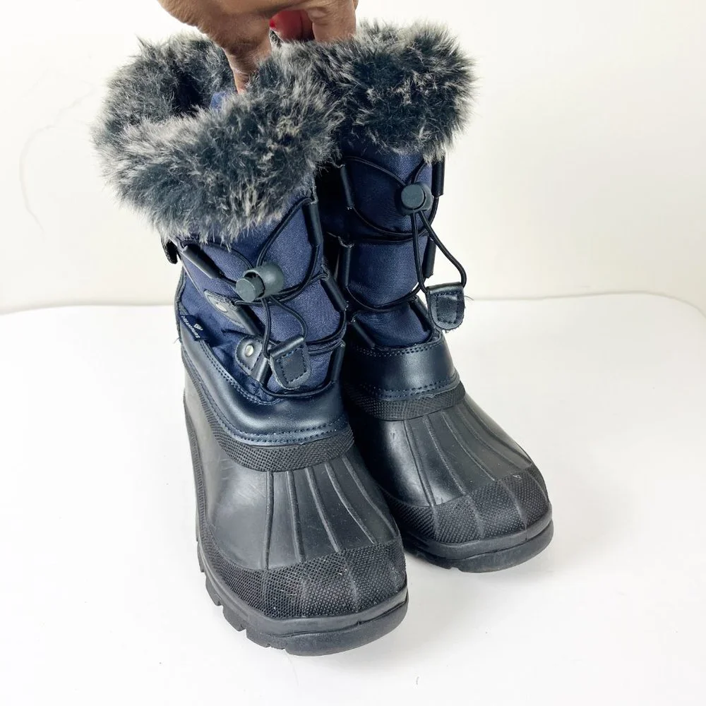 2/$30 Dream Pairs Thinsulate K Snow Waterproof Navy Snow Boots 3